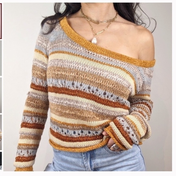 Torn by Ronny Kobo Sweaters - RONNY Kobo striped knit boho sweater